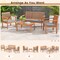 Costway 4 PCS Patio Wood Furniture Set with Loveseat, 2 Chairs & Coffee Table for Porch White/Grey/Navy